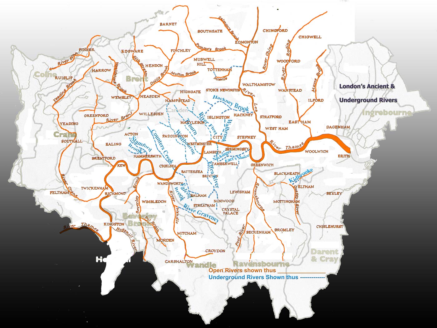 London Map And Subterranean Rivers Sandra Crisp